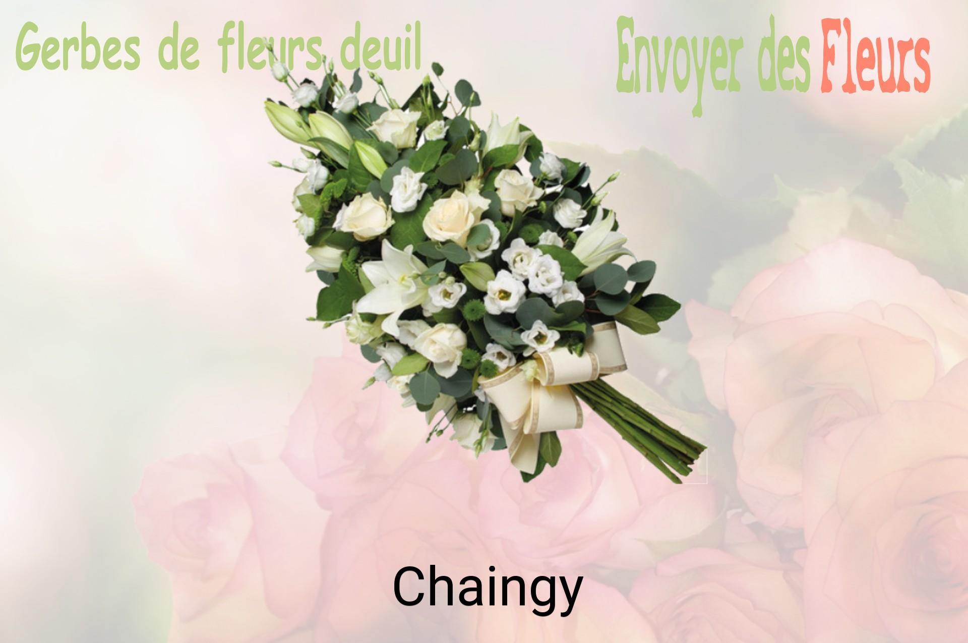 Gerbe de fleurs de deuil livrée à Chaingy